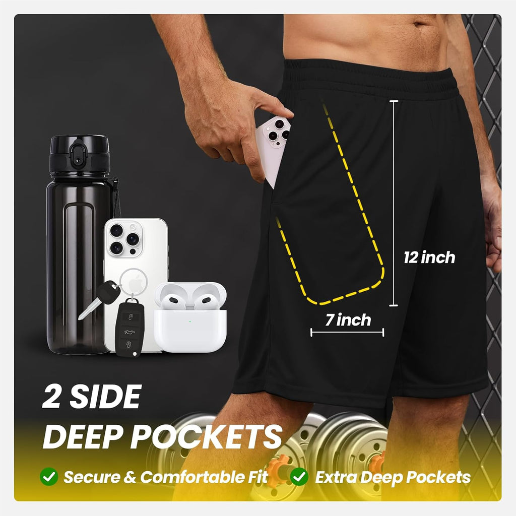 Quick-Dry Men's Active Shorts