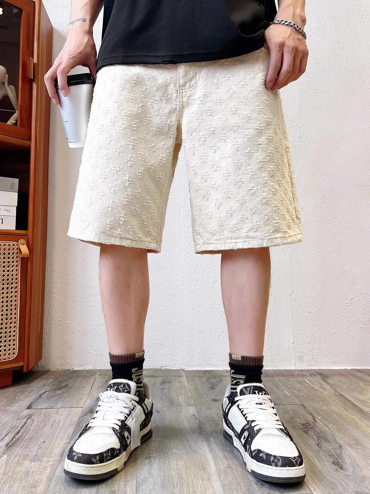 Retro Hip Denim Shorts for Men