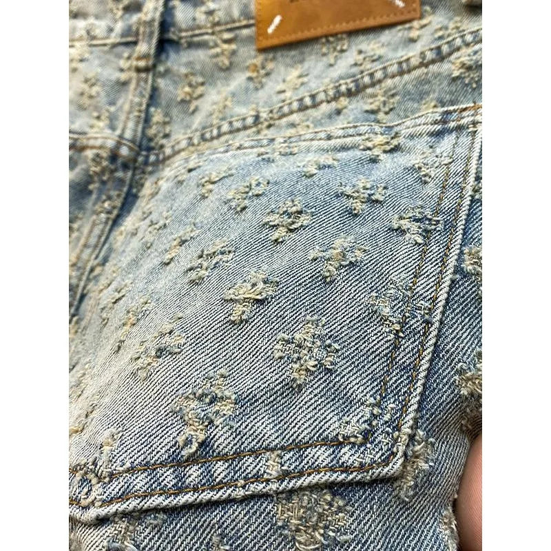 Retro Hip Denim Shorts for Men