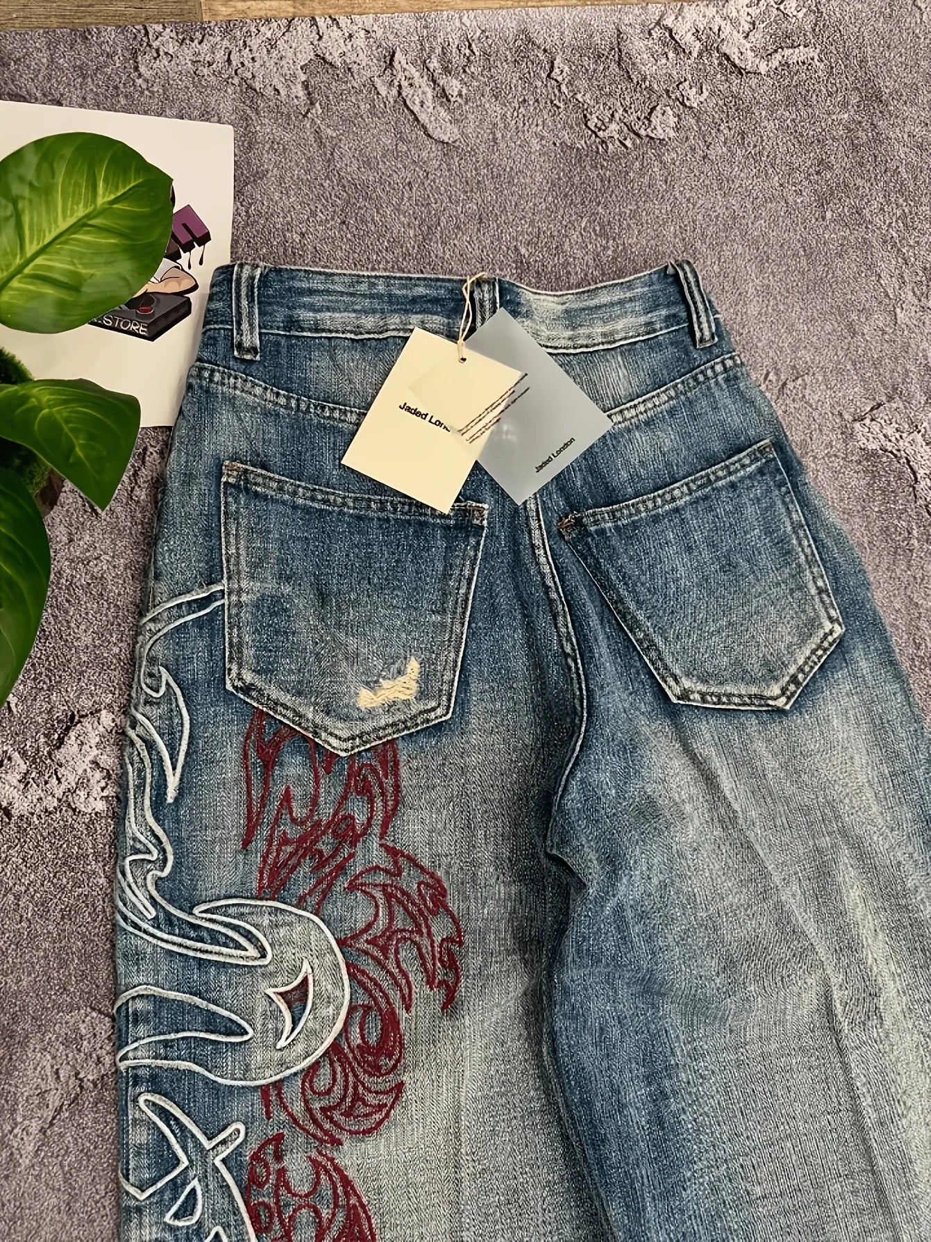 Vintage Style Tribal Jeans