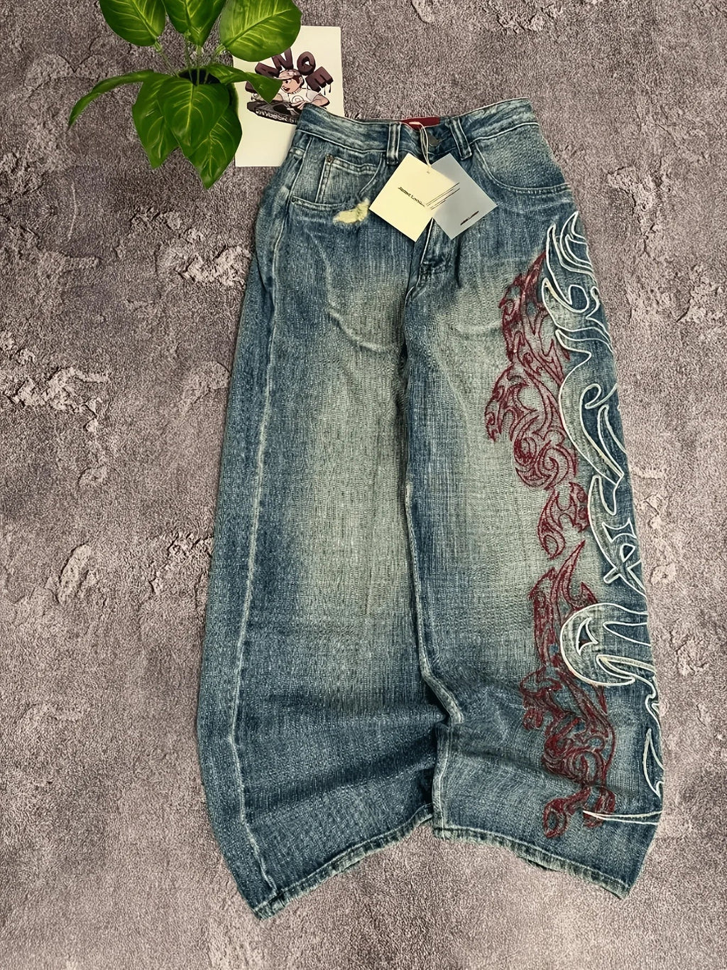 Vintage Style Tribal Jeans