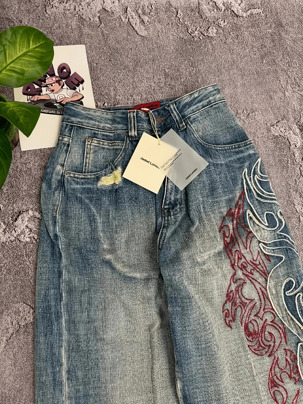 Vintage Style Tribal Jeans